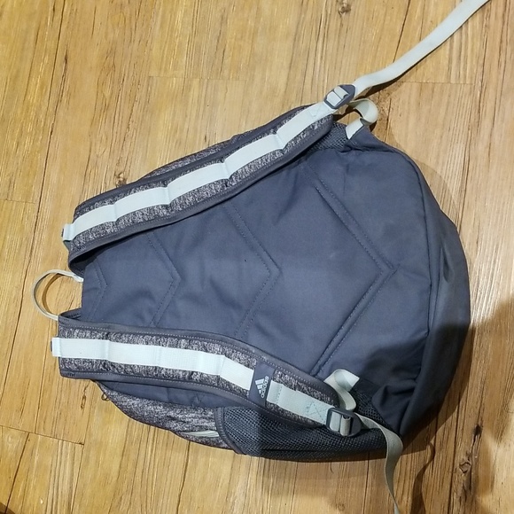 Adidas grey and teal multi pocket backpack w/side mesh beverage holder unisex - Picture 2 of 11